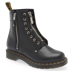 NIB $180 Dr. Martens 1460 Twin Zipper Boot (Women), BLACK!
